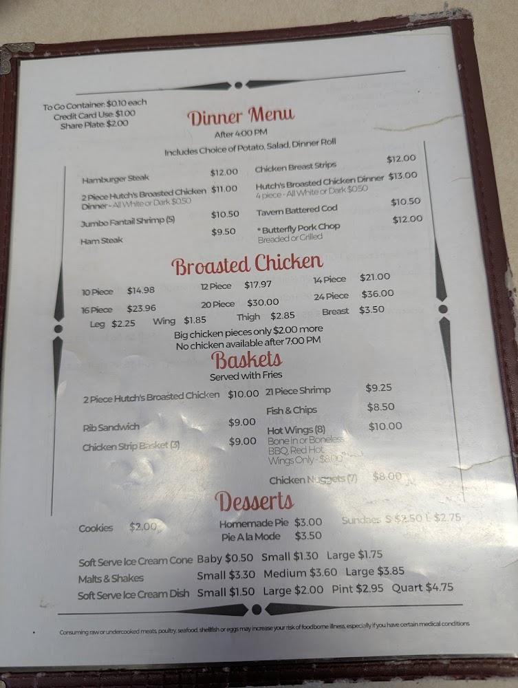 Hutch's Cafe Menu image 2